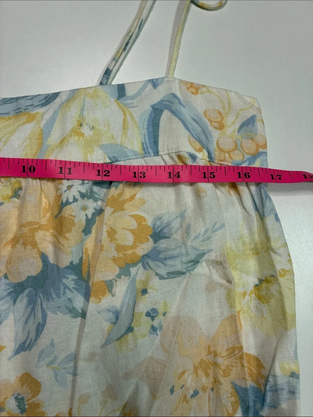 Spaghetti Strap Floral Tiered Maxi Dress in Cream and Yellow